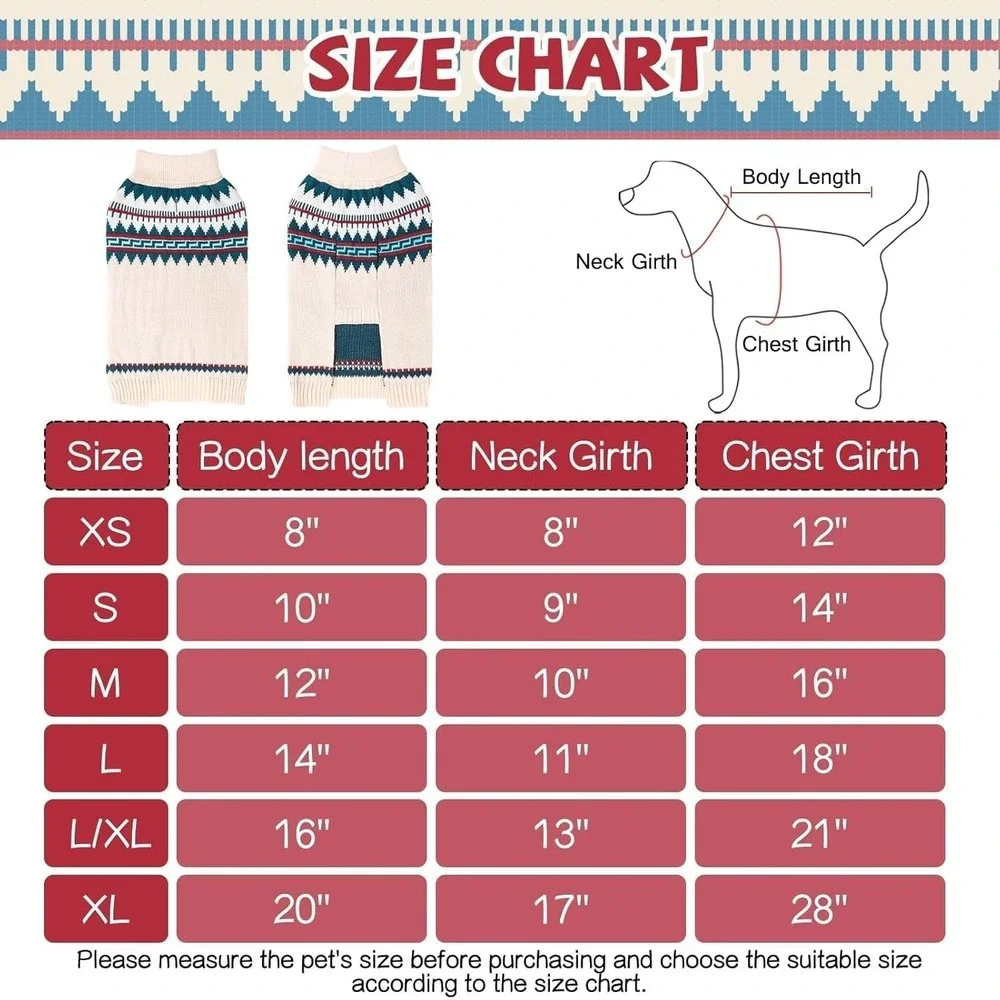 BingPet XL‎ Size Dog Sweater New Knit Turtleneck with Leash Hole